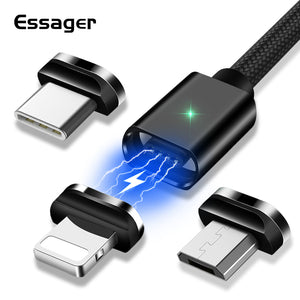 Essager Magnetic USB Cable For iPhone Magnet Type C Charger Data Charging Charge Micro USB Cable For Android Mobile Phone Cables