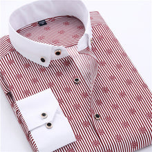 Big Size 4XL Men Dress Shirt 2016 New Arrival Long Sleeve Slim Fit Button Down Collar High Quality Printed Business Shirts M014