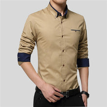 VISADA JAUNA 2017 New Men Shirts Business Long Sleeve Turn-down Collar 100% Cotton Male Shirt Slim Fit Popular Designs N837