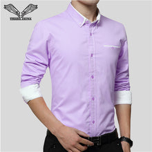 VISADA JAUNA 2017 New Men Shirts Business Long Sleeve Turn-down Collar 100% Cotton Male Shirt Slim Fit Popular Designs N837