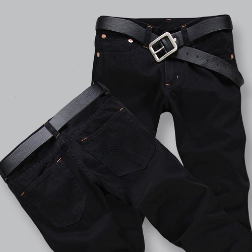 Hot Sale Four Season Men Jeans, Slim Straight Pants Black Color Brand Cotton Jeans Mens,dmya33055