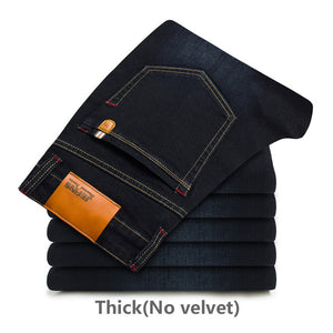 2017 New winter Warm Jeans Men High Quality Famous Brand Fleece Jean trousers flocking soft men pants Large Big size 40 42 44 46