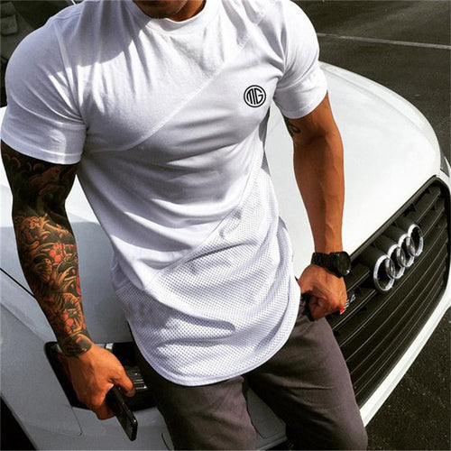 Brand Mens muscle T shirt bodybuilding fitness men tops cotton singlets Plus Big size TShirt gasp Short Sleeve Tshirt